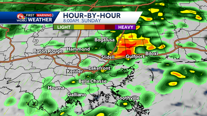 When will it rain New Orleans this weekend rain chances high temp