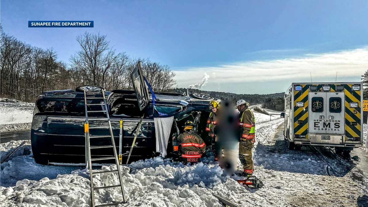 Authorities: 5 people injured after rollover crash in Sunapee, NH