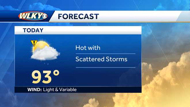 Some Sunday rain in viewing area with hot, muggy conditions