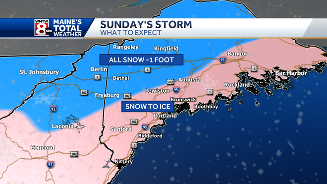 A larger winter storm expected to impact Maine this weekend