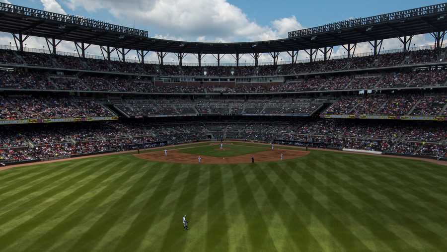Overall of the stadium during the game against the San Diego Padres at SunTrust Park on June 17, 2018, in Atlanta, Georgia. 
