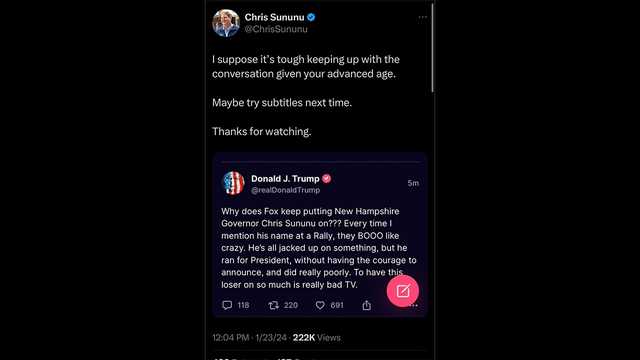 Chris Sununu, Donald Trump attack each other on social media - Vimarsana News