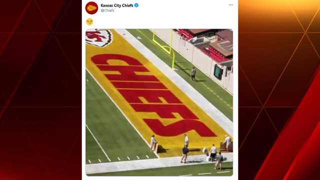 First look: Chiefs' Super Bowl end zone will be painted gold