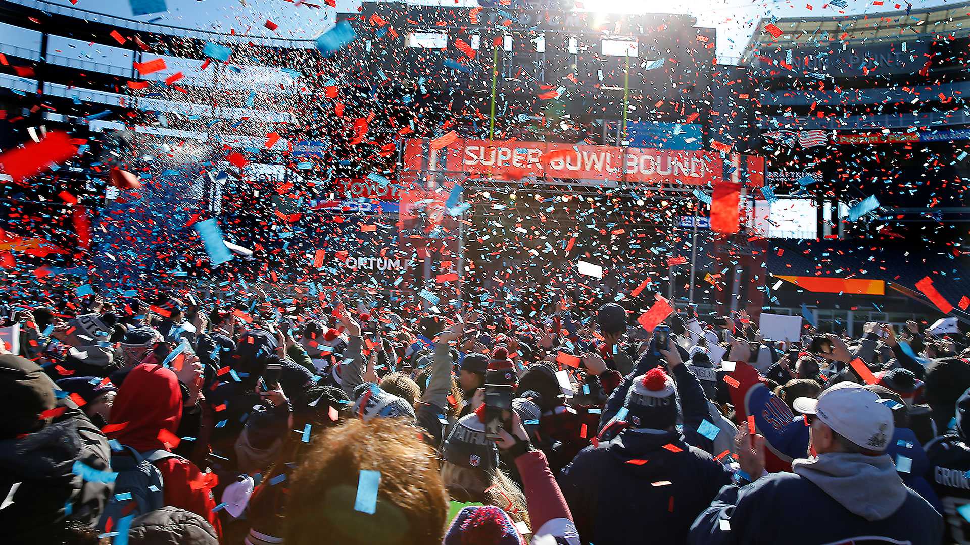 Live at 10:30 a.m.: Super Bowl send-off rally for Patriots at Gillette Stadium