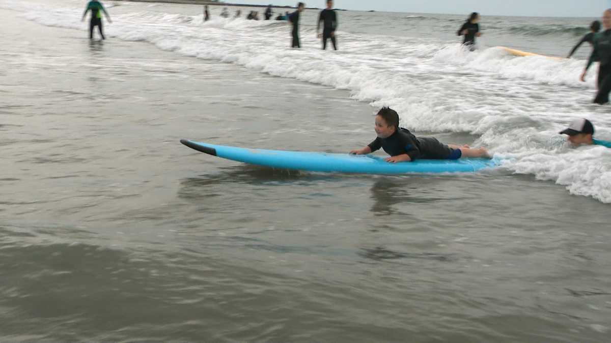 Children with special needs hit surf off Hampton