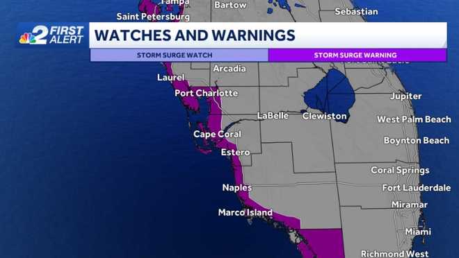 Storm surge warnings