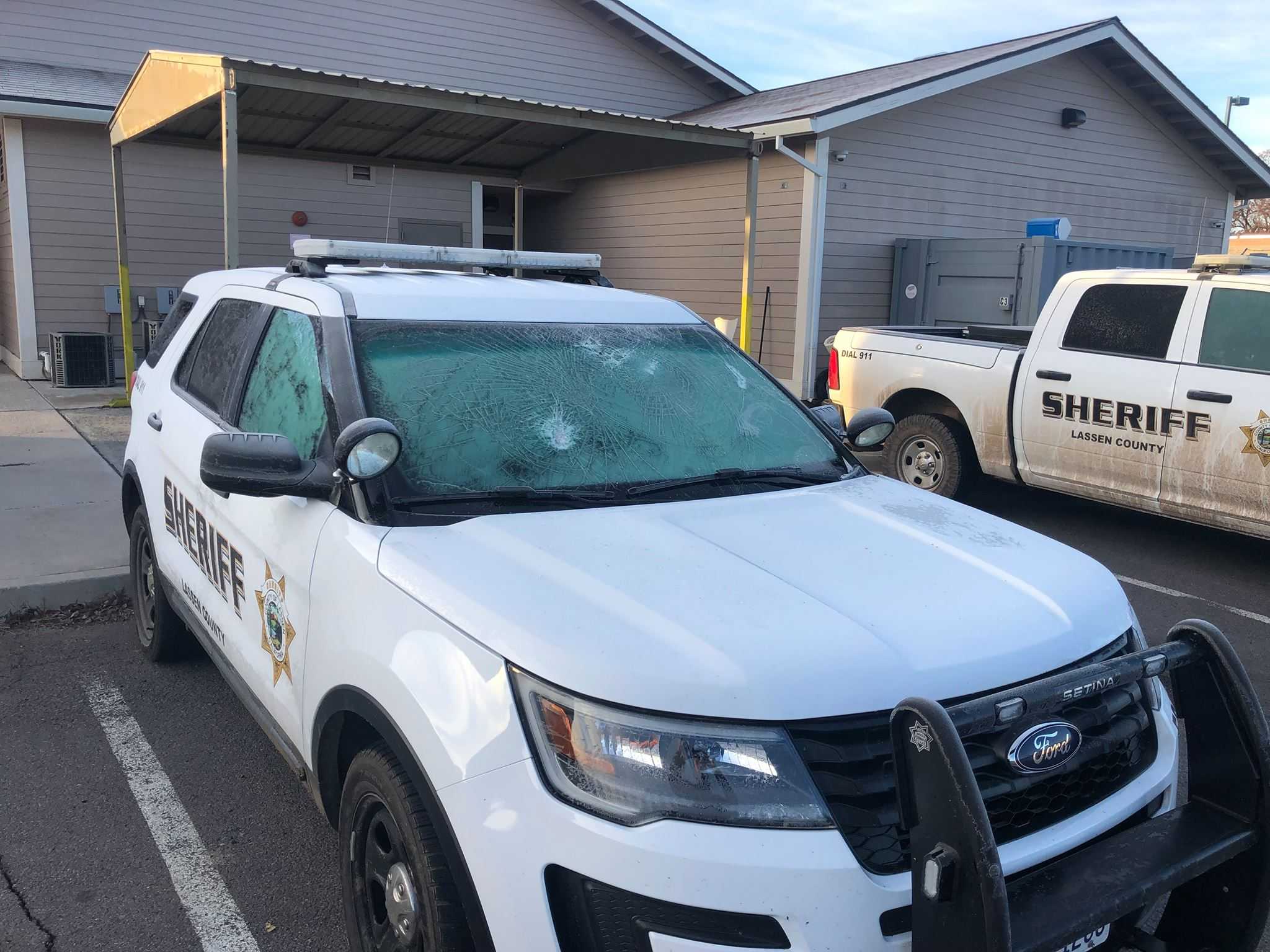 Lassen County Sheriff S Office SUV Vandalized On Christmas   Susanville Rock Vandalism 1545848141 