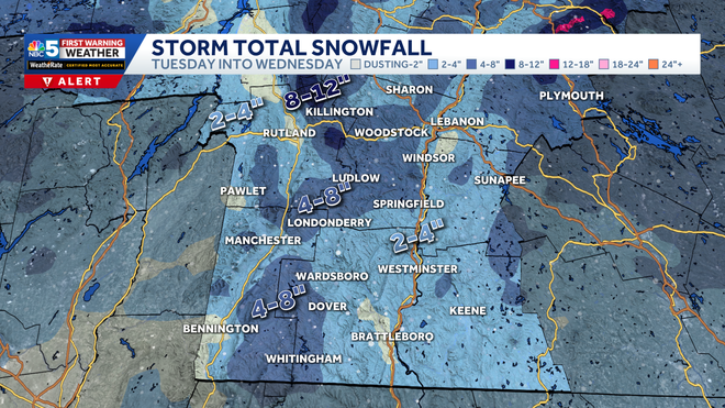 Winter alerts in effect for Vermont, New York as snow continues into ...