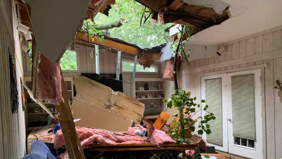 Tree falls into house, creates massive hole in roof in Sycamore Township