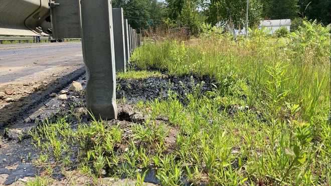 VT Route 11 reopens following large tar spill