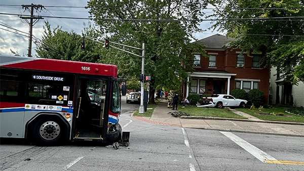 At least 2 injured after car and TARC bus crash in Old Louisville