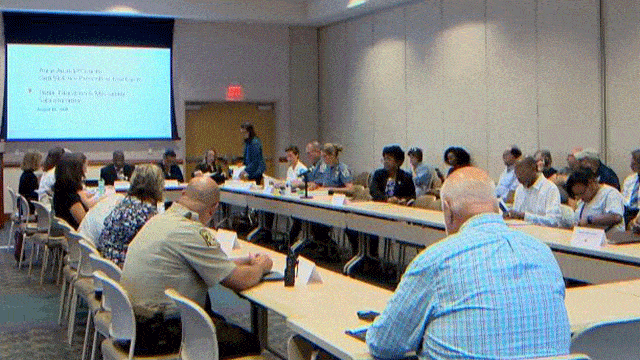 Residents talk to Gun Violence Prevention Task Force members