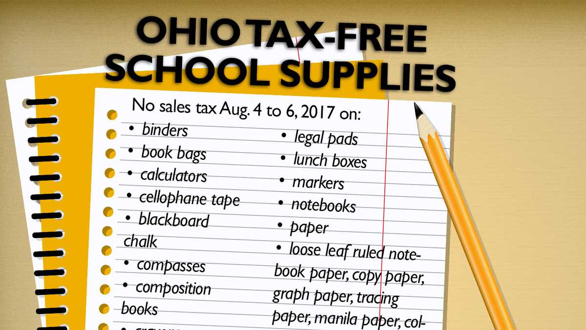 What school supplies you can buy taxfree this weekend