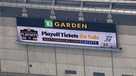 TD Garden sign promoting Boston Bruins playoff tickets
