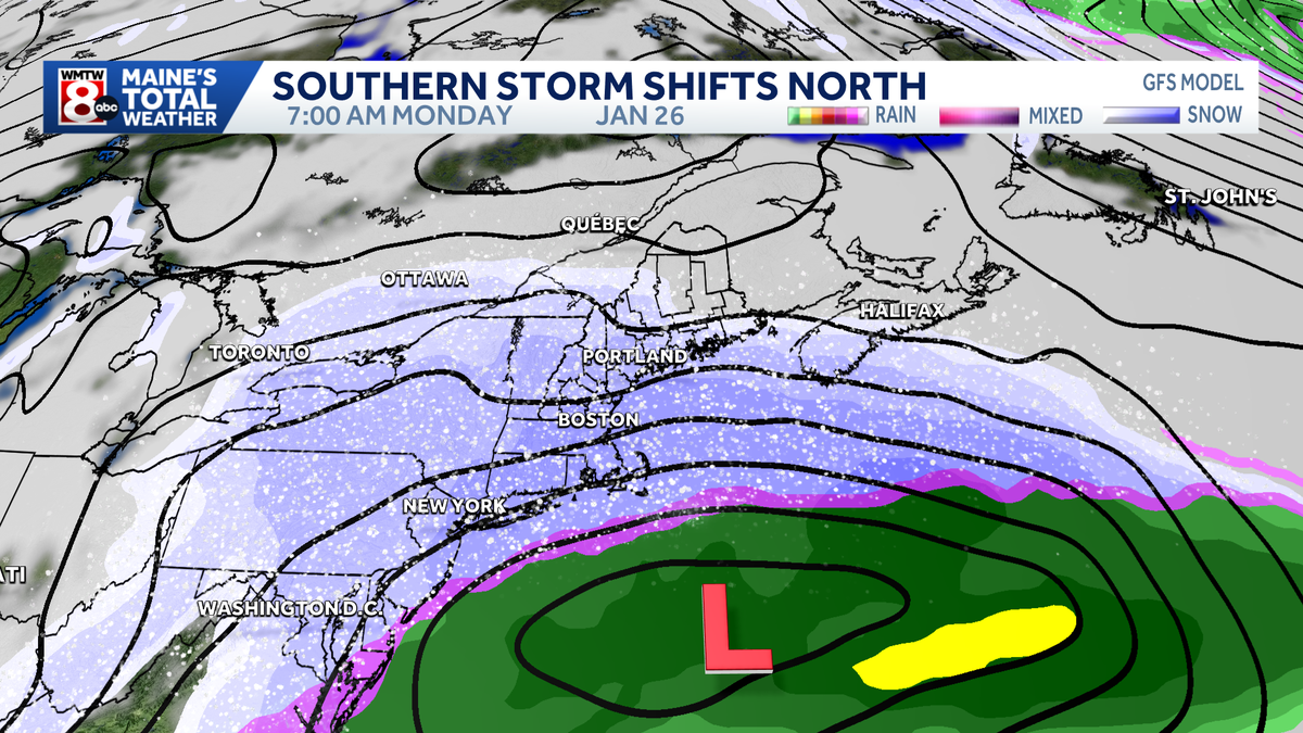 Dangerous cold in Maine with a snowstorm shifting north