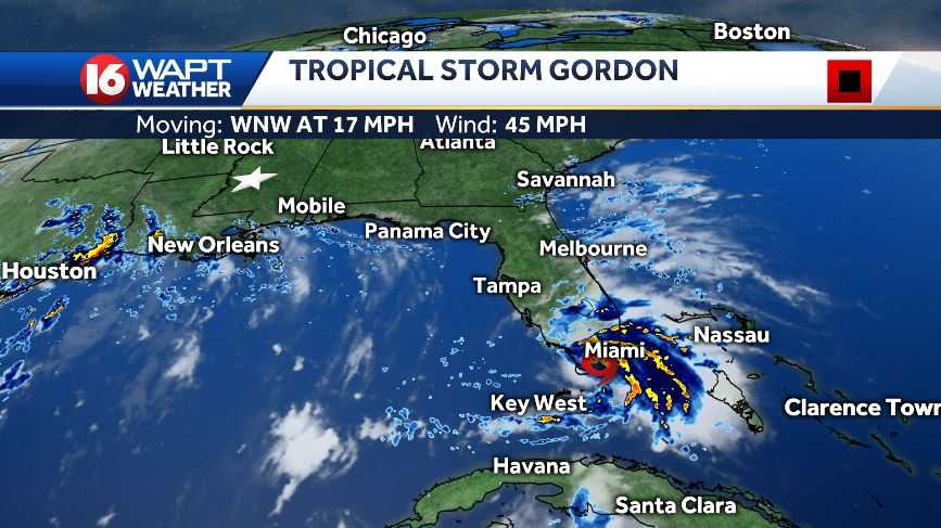 Tropical Storm Gordon forms south of Florida