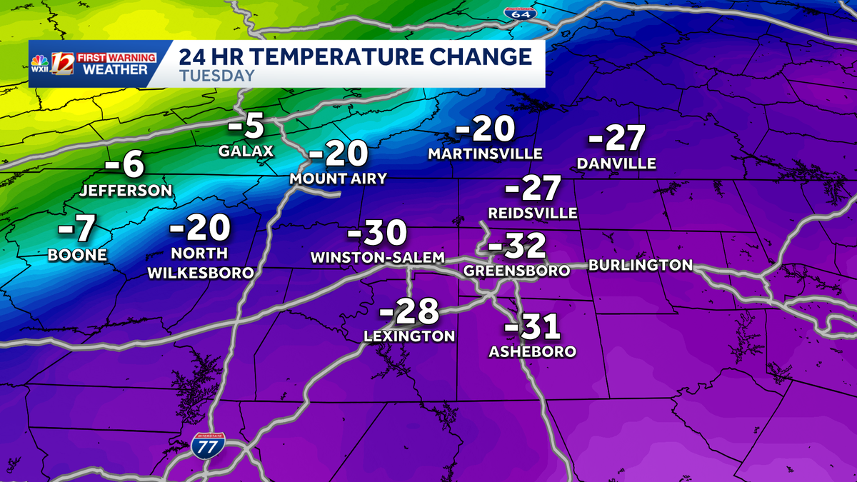 Chilly wind on Tuesday in the Piedmont| Roller coaster temperatures in North Carolina