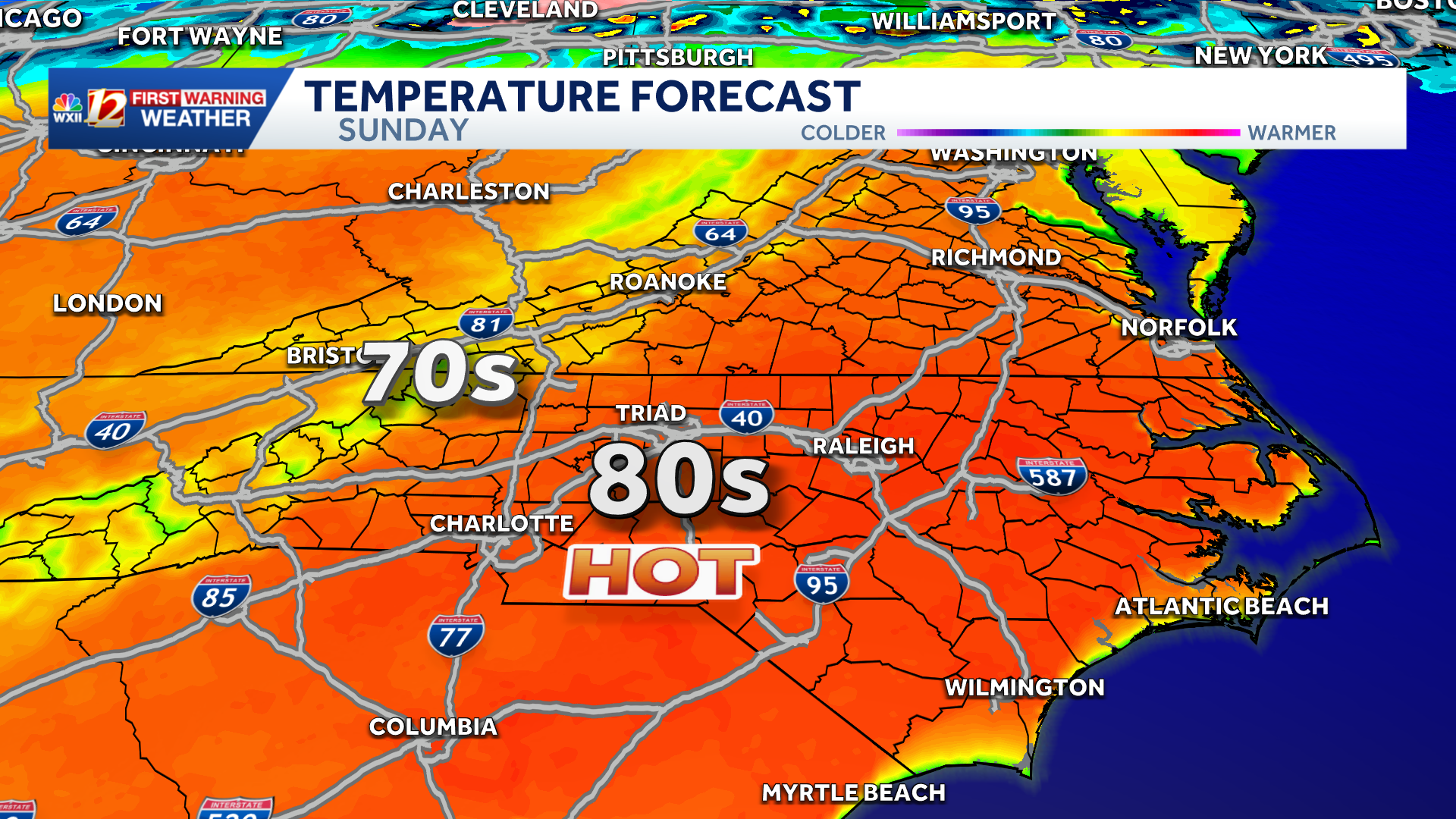 North Carolina hot spell begins this weekend | Minimal Rain Chances