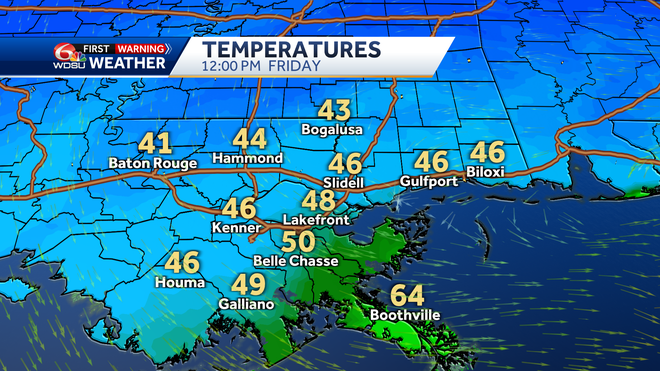 friday midday temperatures