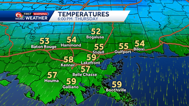New Orleans weather forecast when will it rain this week how cold