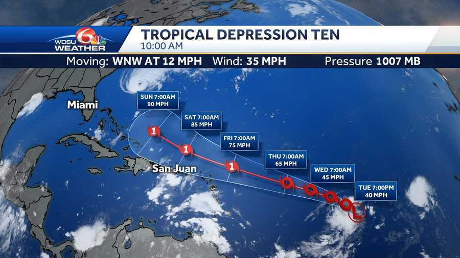 Tropical Depression Ten forms in Atlantic, forecast to a hurricane