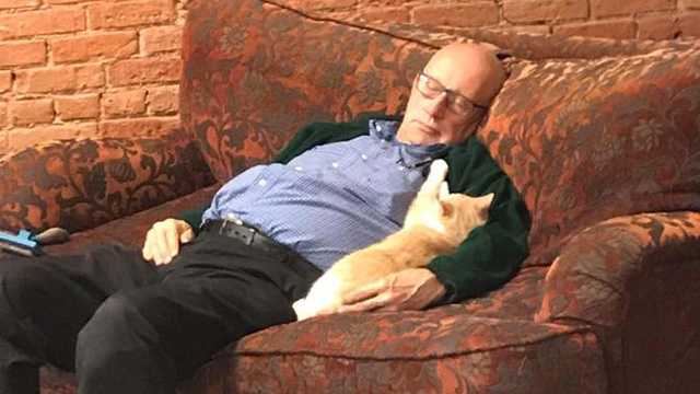 Cat Grandpa Caught Snuggling With Special Needs Shelter Cats Goes Viral