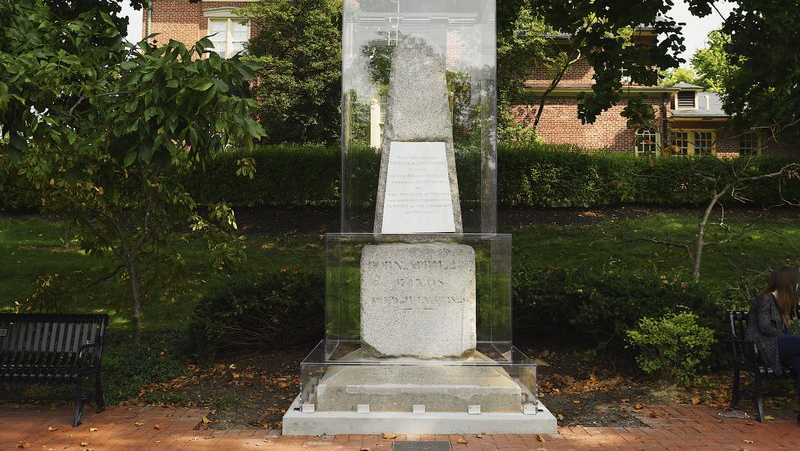 Thomas Jefferson's original headstone on the University of Missouri campus
