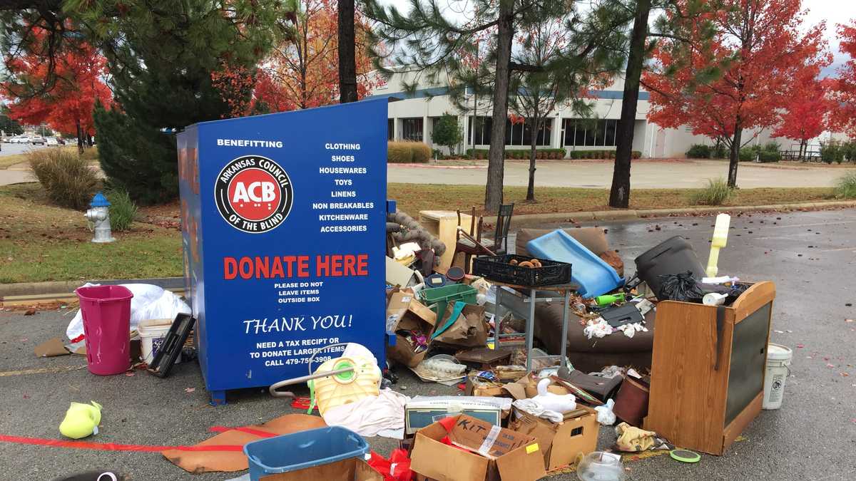 People dump trash & steal items at Springdale donation sites
