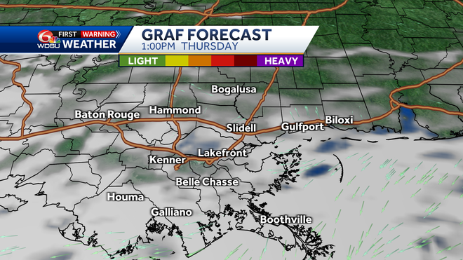 Clouds and rain forecast today, Thursday at 1 pm