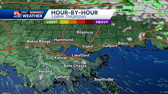 New Orleans weather forecast morning low high temp rain chances