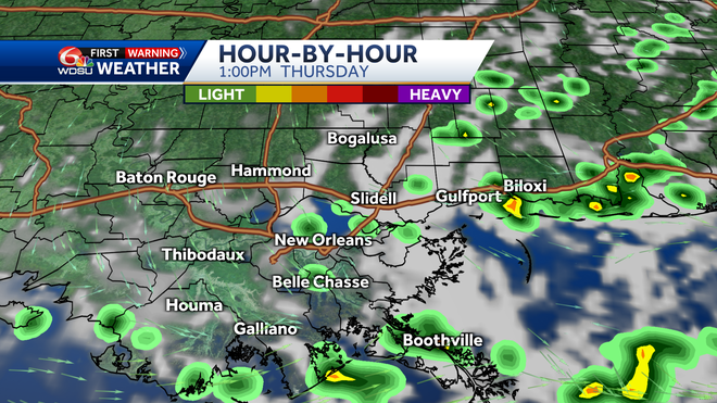 New Orleans weather forecast rain chances timing of storms