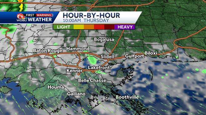 New Orleans Louisiana weather forecast high temp rain chances