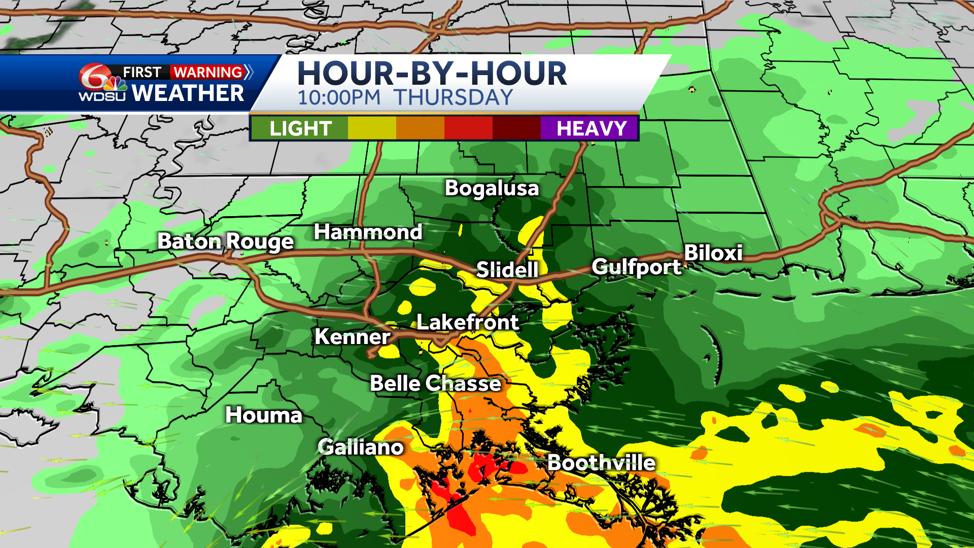 New Orleans weather forecast rain chances high temperature hail - WDSU