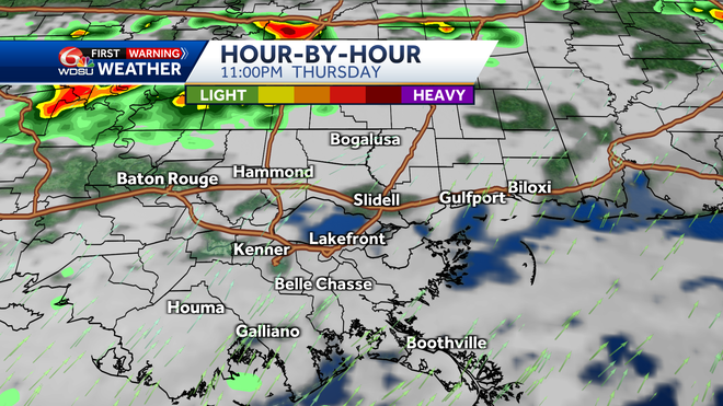 New Orleans Louisiana weather forecast record highs severe storms