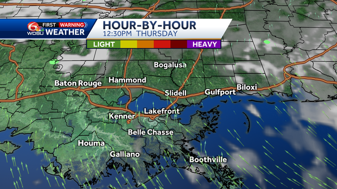 New Orleans Louisiana weather forecast high temp rain chances