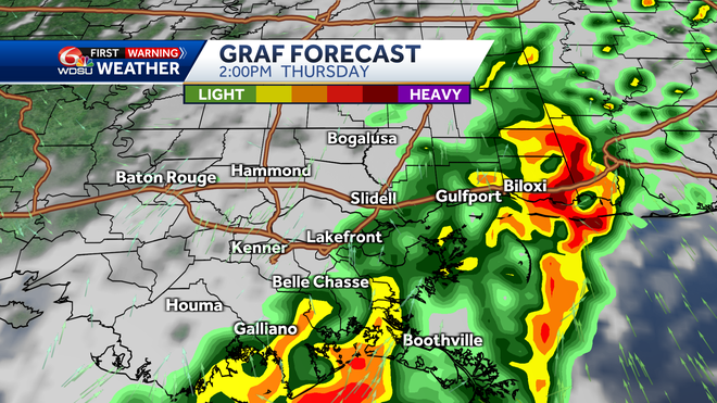 New Orleans rain storm forecast flooding flash flooding