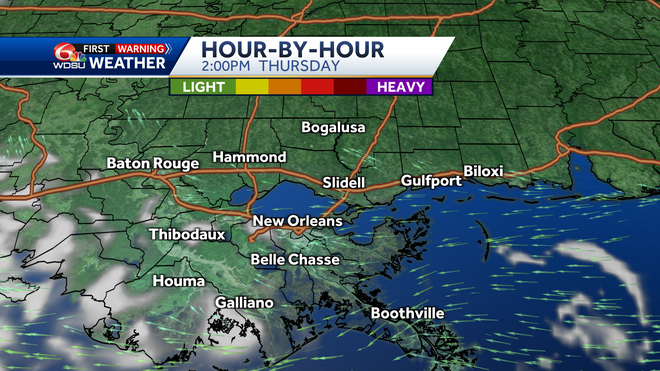 New Orleans weather forecast will it rain tomorrow high temp