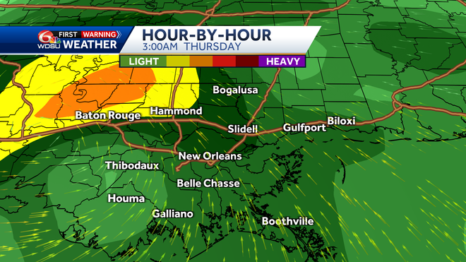 Forecast clouds and rain Thursday 3am