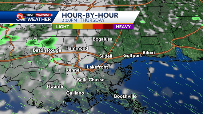 New Orleans Louisiana weather forecast high temp rain chances