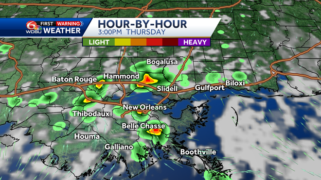 New Orleans weather forecast rain chances high temp tropics
