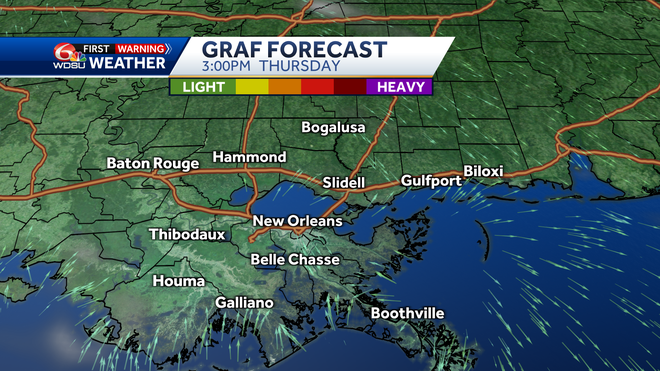 New Orleans weather forecast severe storms time tornado cooler