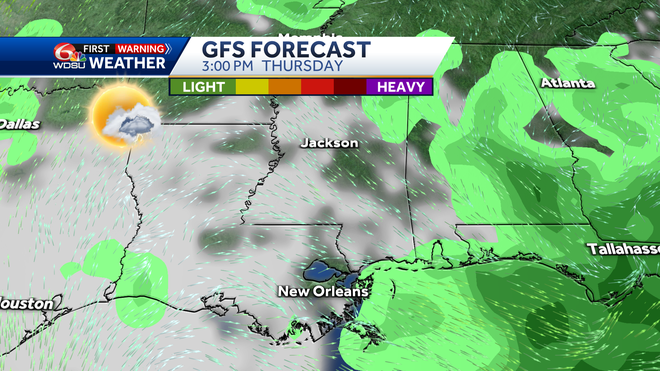 New Orleans weather weekend forecast high temp rain chances index
