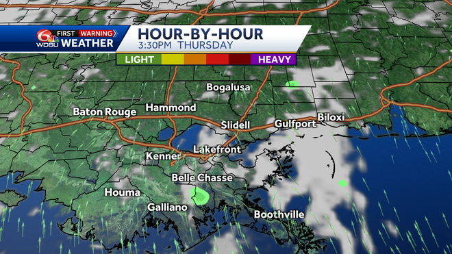 New Orleans Louisiana weather forecast high temp rain chances