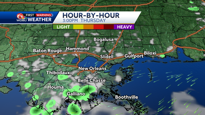 New Orleans weather forecast high chance of rain hurricane
