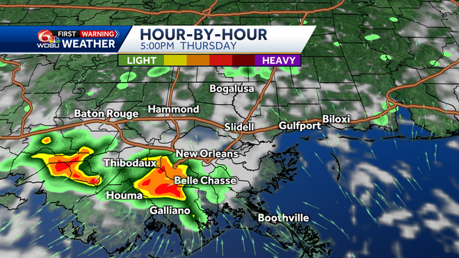 New Orleans weather forecast rain chances high temp tropics