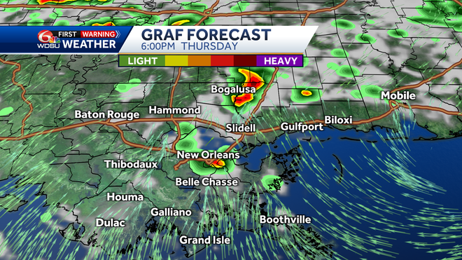New Orleans weather Labor Day Weekend forecast rain chances temps