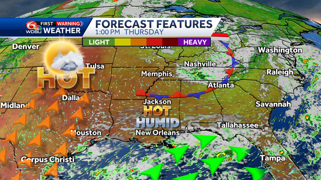 New Orleans forecast high temperatures rain chances tropics