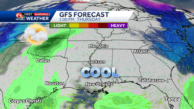 New Orleans forecast rain chances Saturday high temp low temp