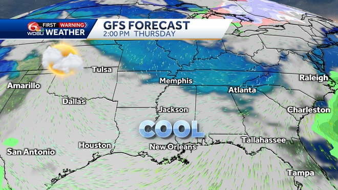 New Orleans storm forecast rain flooding weekend high temps
