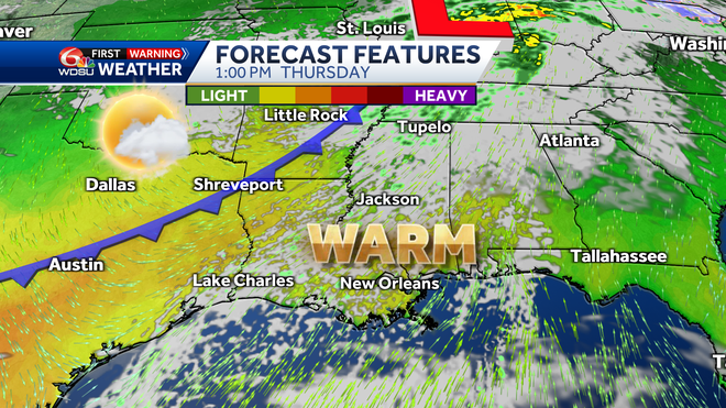 New Orleans weather forecast fog low temp high temp rain chances